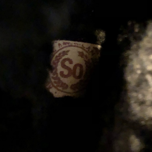 "SO" faux fur lined black suede button boots, sz 9 - Picture 3 of 7